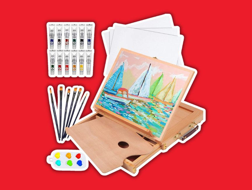 21 Falling in Art Tabletop Easel Set 24 Pieces Starter Kit